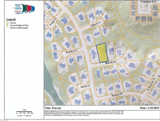 3 Menife Ct, Williamsburg, VA 23188 - parcel map