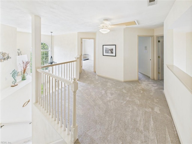 2909 Drum Point Cres, Chesapeake, VA 23321 - corridor featuring carpet flooring and an upstairs landing