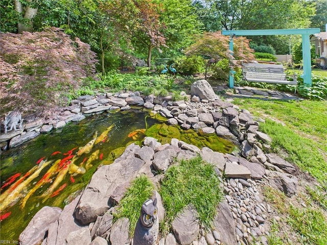 2909 Drum Point Cres, Chesapeake, VA 23321 - view of yard featuring a small pond