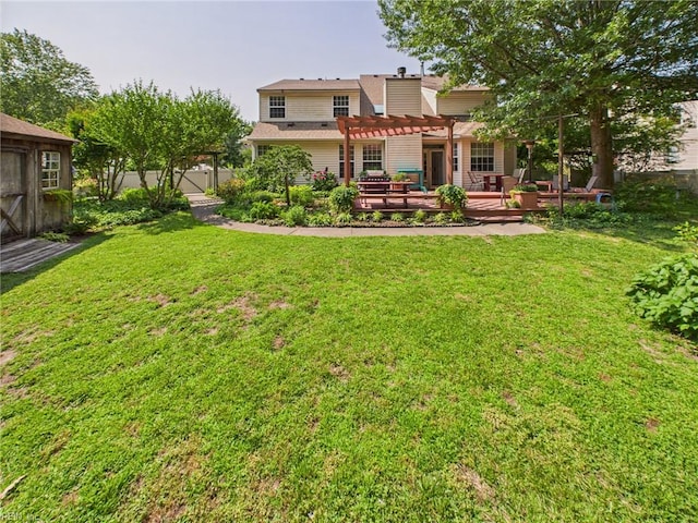 2909 Drum Point Cres, Chesapeake, VA 23321 - view of yard with a pergola and a deck