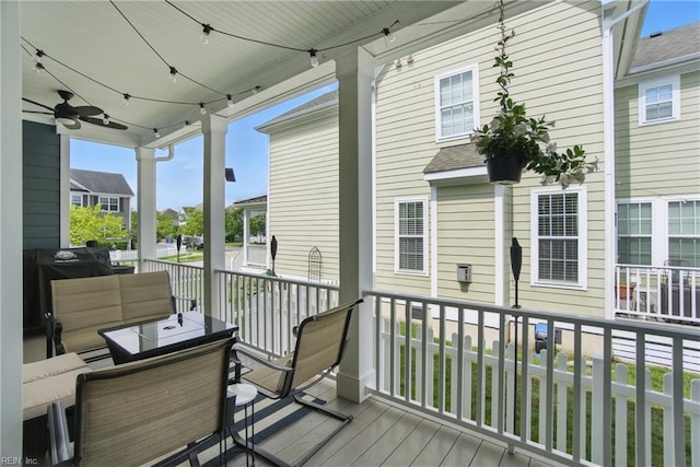 3216 Meanley Dr, Chesapeake, VA 23323 - wooden deck with a ceiling fan
