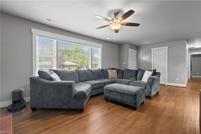 2309 Drum Creek Rd, Chesapeake, VA 23321 - living area featuring ceiling fan and wood finished floors