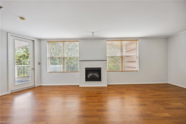 249 W Freemason St Unit 408, Norfolk, VA 23510 - unfurnished living room featuring a fireplace and wood finished floors
