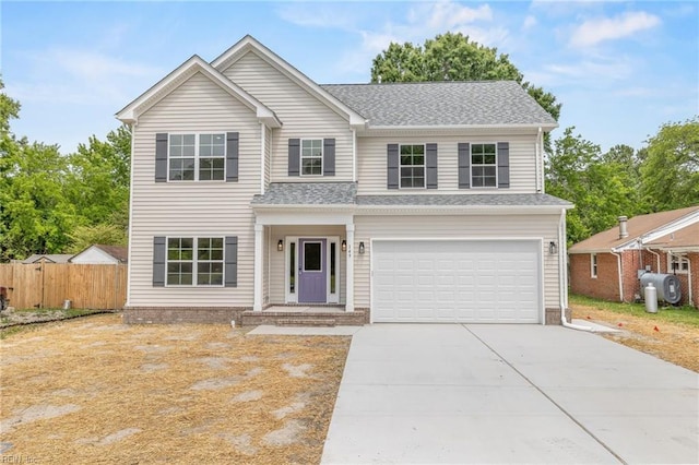 3334 Sleepy Hole Rd, Suffolk, VA 23435 - view of front of property with a garage, concrete driveway, and a shingled roof