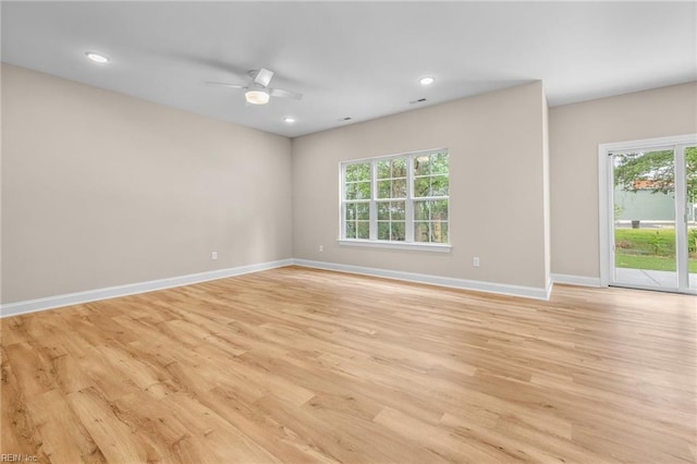3334 Sleepy Hole Rd, Suffolk, VA 23435 - spare room featuring healthy amount of natural light, light wood-style floors, ceiling fan, and recessed lighting