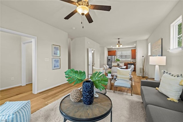 616 Foster Ln, Virginia Beach, VA 23451 - living area featuring light wood-type flooring and ceiling fan