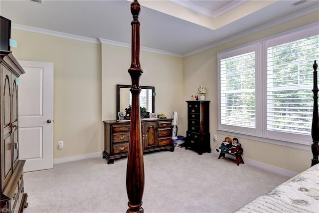 3998 Isaac Cir, Williamsburg, VA 23188 - bedroom featuring crown molding and light carpet