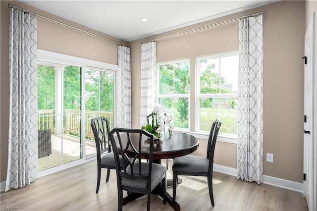 105 Repose Rd, Williamsburg, VA 23185 - dining area featuring baseboards and light wood finished floors