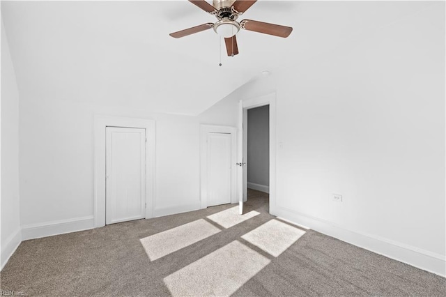 2850 Grandy Ave, Norfolk, VA 23509 - carpeted empty room with vaulted ceiling and ceiling fan