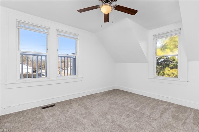 2850 Grandy Ave, Norfolk, VA 23509 - additional living space featuring carpet flooring, lofted ceiling, and a ceiling fan