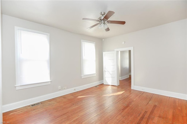 1439 Moultrie Ave, Norfolk, VA 23509 - unfurnished bedroom with light wood-style flooring and ceiling fan