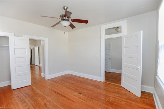 1439 Moultrie Ave, Norfolk, VA 23509 - unfurnished bedroom with light wood-style floors, a closet, and a ceiling fan