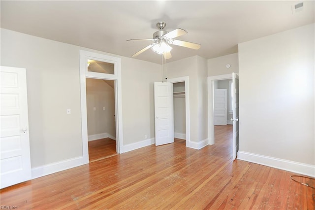 1439 Moultrie Ave, Norfolk, VA 23509 - unfurnished bedroom with light wood-style floors, a closet, and ceiling fan