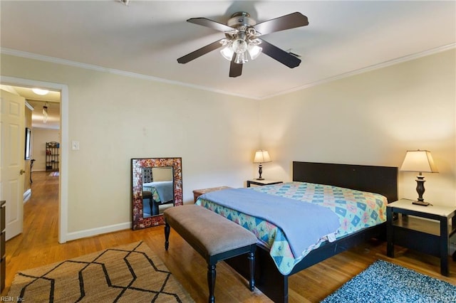 963 Woodrow Ave Unit A, Norfolk, VA 23517 - bedroom with crown molding, wood finished floors, and a ceiling fan