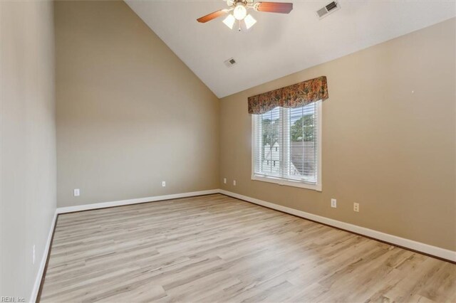 367 Mainsail Dr Unit 23, Hampton, VA 23664 - spare room featuring wood finished floors, ceiling fan, and high vaulted ceiling