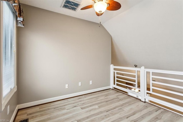 367 Mainsail Dr Unit 23, Hampton, VA 23664 - additional living space with wood finished floors, a ceiling fan, and lofted ceiling