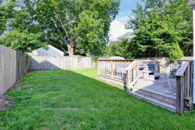 387 Sampson Ave, Hampton, VA 23661 - fenced backyard featuring a deck