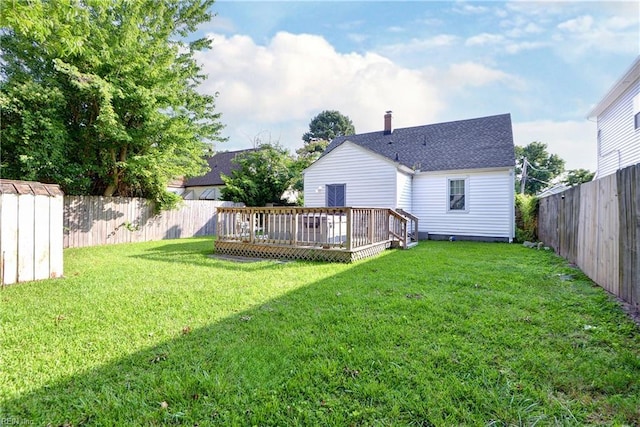 387 Sampson Ave, Hampton, VA 23661 - fenced backyard with a deck and a shed