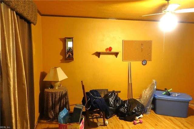 806 Lee St, West Point, VA 23181 - interior space featuring wood finished floors and ceiling fan