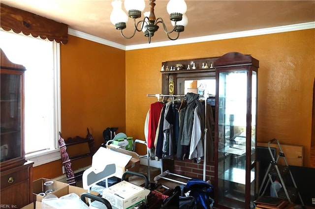 806 Lee St, West Point, VA 23181 - bedroom with a chandelier and ornamental molding