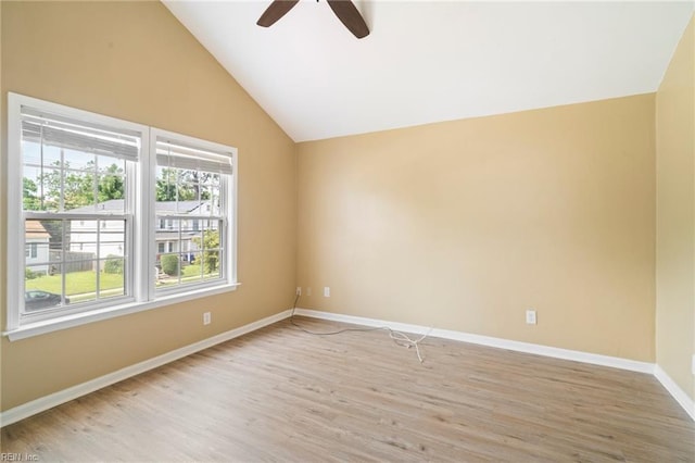 1118 35th St, Newport News, VA 23607 - spare room featuring a ceiling fan, light wood-style flooring, and lofted ceiling