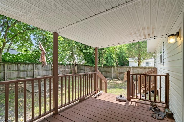 1118 35th St, Newport News, VA 23607 - wooden terrace with a fenced backyard