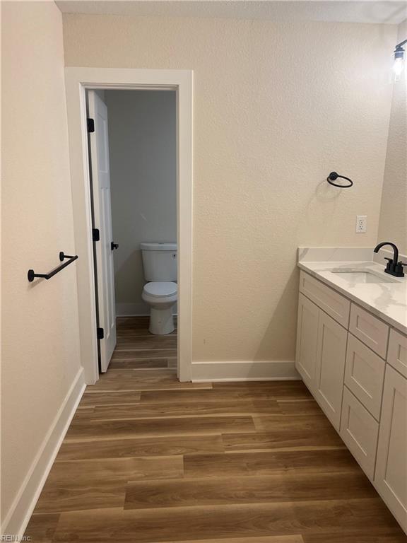 1635 E Bayview Blvd, Norfolk, VA 23503 - bathroom featuring vanity and wood finished floors
