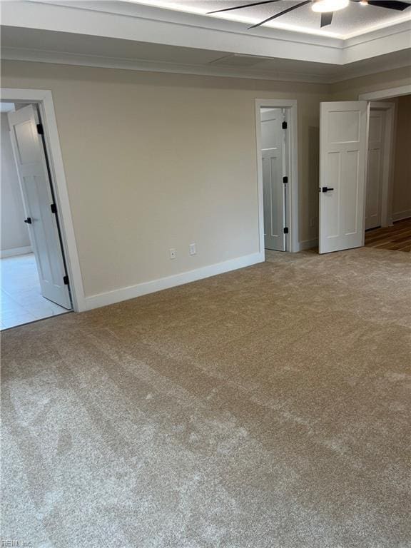 1635 E Bayview Blvd, Norfolk, VA 23503 - unfurnished room with light colored carpet, ceiling fan, and ornamental molding