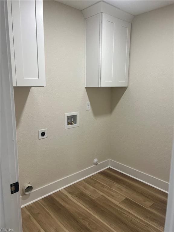 1635 E Bayview Blvd, Norfolk, VA 23503 - laundry area with dark wood-style floors, hookup for a washing machine, cabinet space, and hookup for an electric dryer