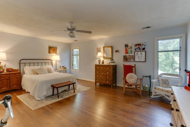 1208 Smith Cove Cir, Virginia Beach, VA 23455 - bedroom with dark wood-type flooring and a ceiling fan
