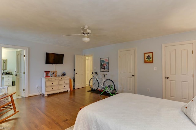 1208 Smith Cove Cir, Virginia Beach, VA 23455 - bedroom featuring wood finished floors and ceiling fan