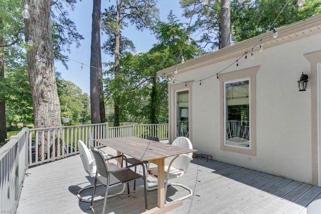 1208 Smith Cove Cir, Virginia Beach, VA 23455 - wooden terrace with outdoor dining area