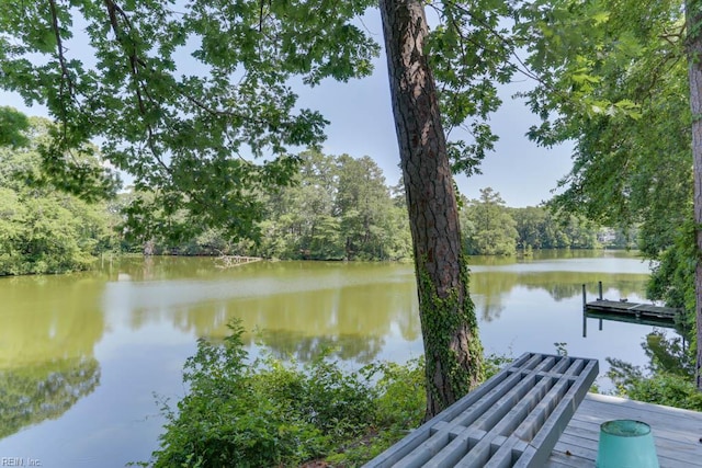 1208 Smith Cove Cir, Virginia Beach, VA 23455 - dock area featuring a water view and a view of trees