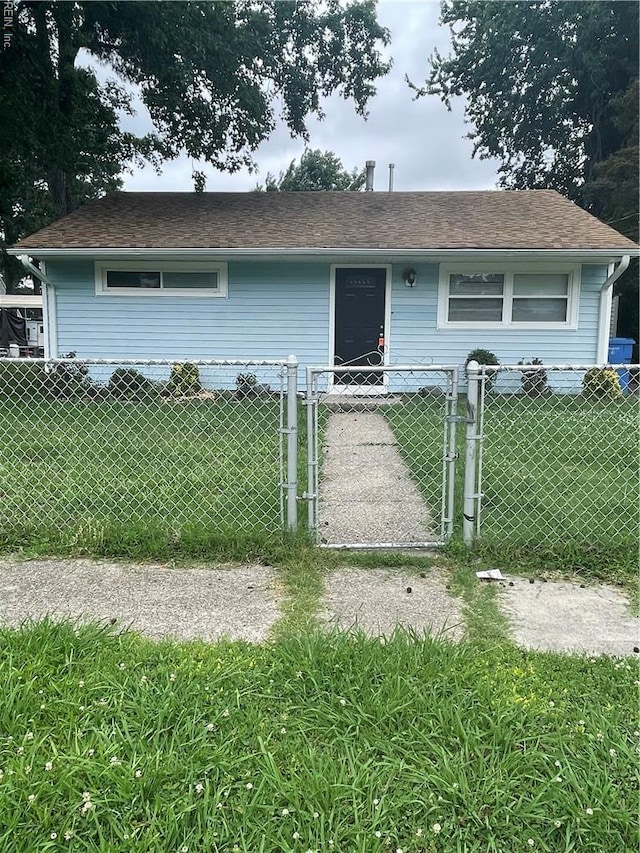 2404 Livesay Rd, Chesapeake, VA 23323 - view of front of property with a gate and a fenced front yard