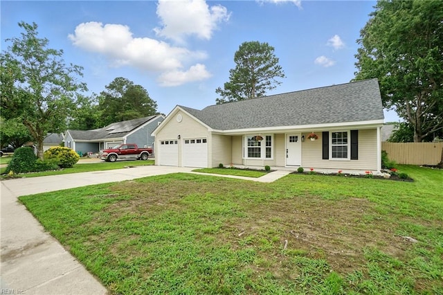 2317 Esplanade Dr, Virginia Beach, VA 23456 - single story home with an attached garage, concrete driveway, and covered porch
