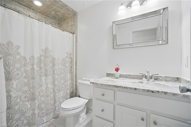 734 Gallbush Rd, Chesapeake, VA 23322 - full bath with vanity, tile patterned floors, and a shower with curtain