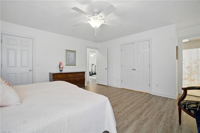 734 Gallbush Rd, Chesapeake, VA 23322 - bedroom featuring wood finished floors, ensuite bath, a ceiling fan, and a closet