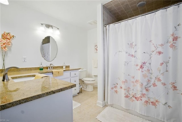 734 Gallbush Rd, Chesapeake, VA 23322 - bathroom featuring vanity, tile patterned floors, and a shower with curtain
