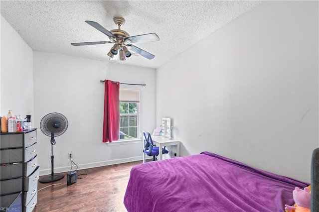 1508 Big Bethel Rd, Hampton, VA 23666 - bedroom featuring a textured ceiling, wood finished floors, and ceiling fan