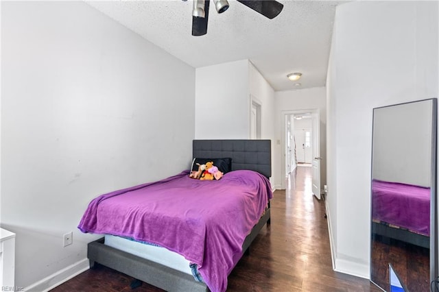 1508 Big Bethel Rd, Hampton, VA 23666 - bedroom with wood finished floors, a textured ceiling, and ceiling fan