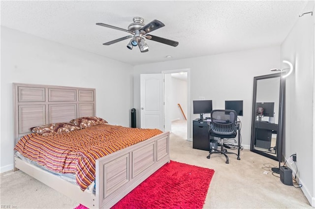 1508 Big Bethel Rd, Hampton, VA 23666 - carpeted bedroom with a textured ceiling and ceiling fan