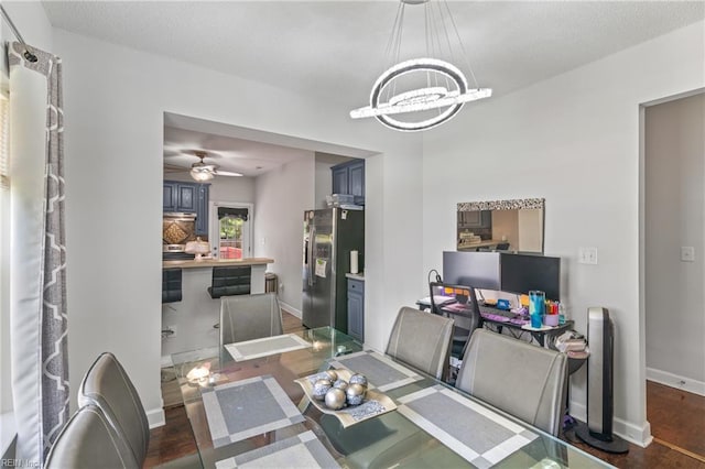1508 Big Bethel Rd, Hampton, VA 23666 - office featuring a chandelier, dark wood-type flooring, and a ceiling fan