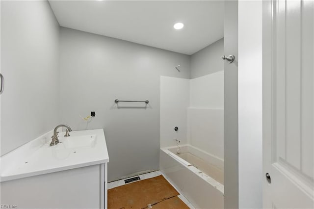 732 Birch Ave, Hampton, VA 23661 - bathroom with vanity, shower / tub combination, and recessed lighting