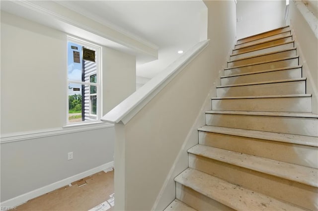732 Birch Ave, Hampton, VA 23661 - staircase with baseboards