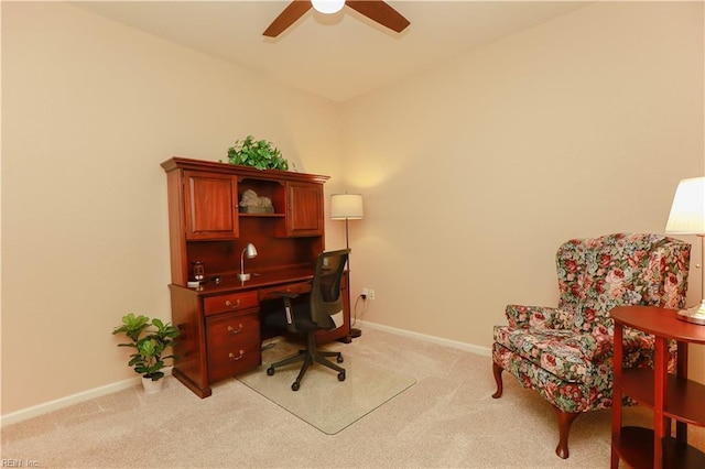 911 Vineyard Pl Unit # C, Suffolk, VA 23435 - home office featuring light carpet and a ceiling fan