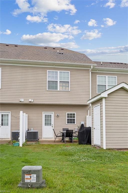 3116 Weathers Blvd, Toano, VA 23168 - back of property featuring a shed, a lawn, and a patio area