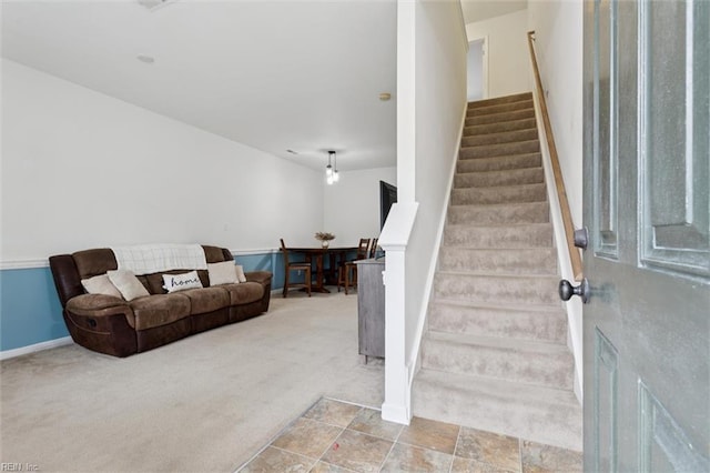 3116 Weathers Blvd, Toano, VA 23168 - stairs featuring carpet floors and baseboards