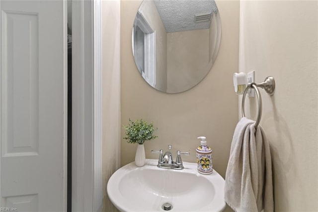 102 Dogwood Dr, Williamsburg, VA 23185 - bathroom featuring a sink and a textured ceiling