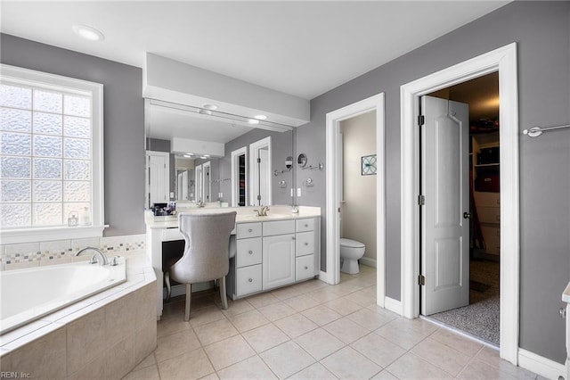 2224 Cabot Ct, Virginia Beach, VA 23456 - full bathroom featuring healthy amount of natural light, vanity, a bath, and tile patterned floors