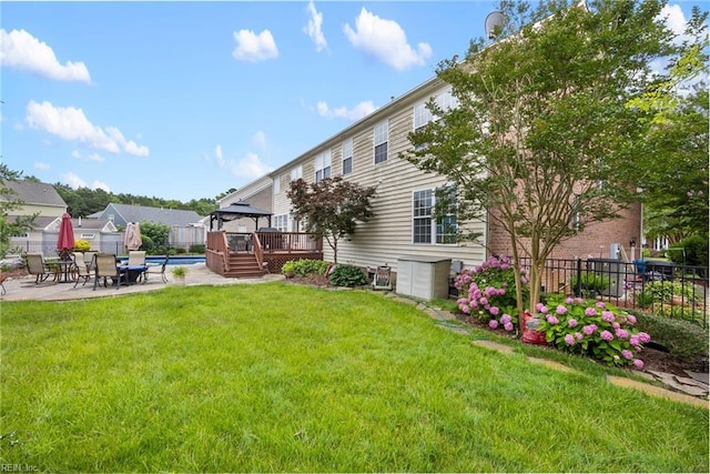 2224 Cabot Ct, Virginia Beach, VA 23456 - fenced backyard with a gazebo, a wooden deck, and a patio